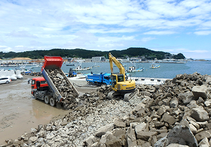 復興作業の現場